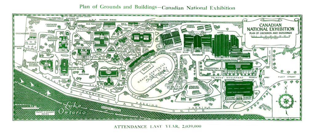 Grounds Map in 1929 CNE Programme – CNE Heritage